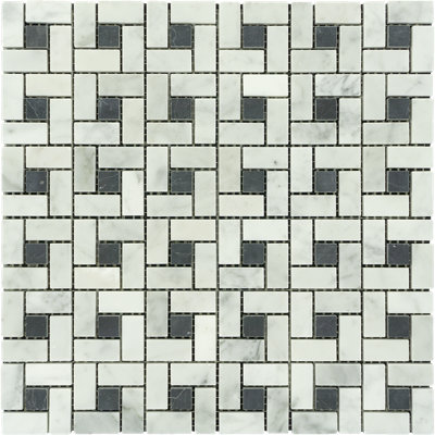 Carrousel blanc à carreaux noirs Carrara