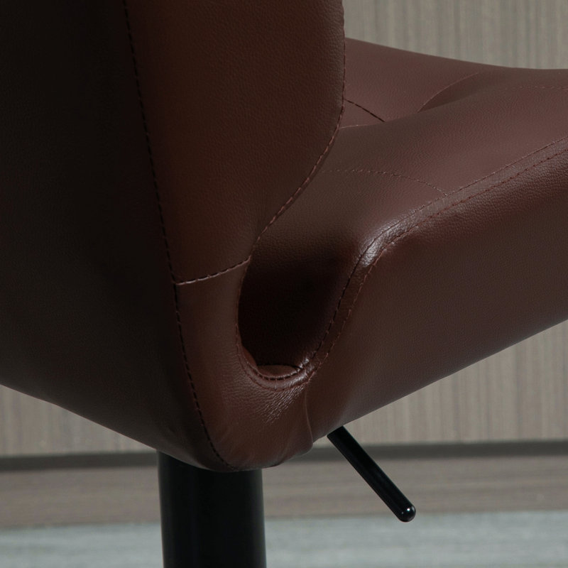 Ensemble de 2 tabourets de bar avec siège réglable, coussin rembourré épais et repose-pieds en métal