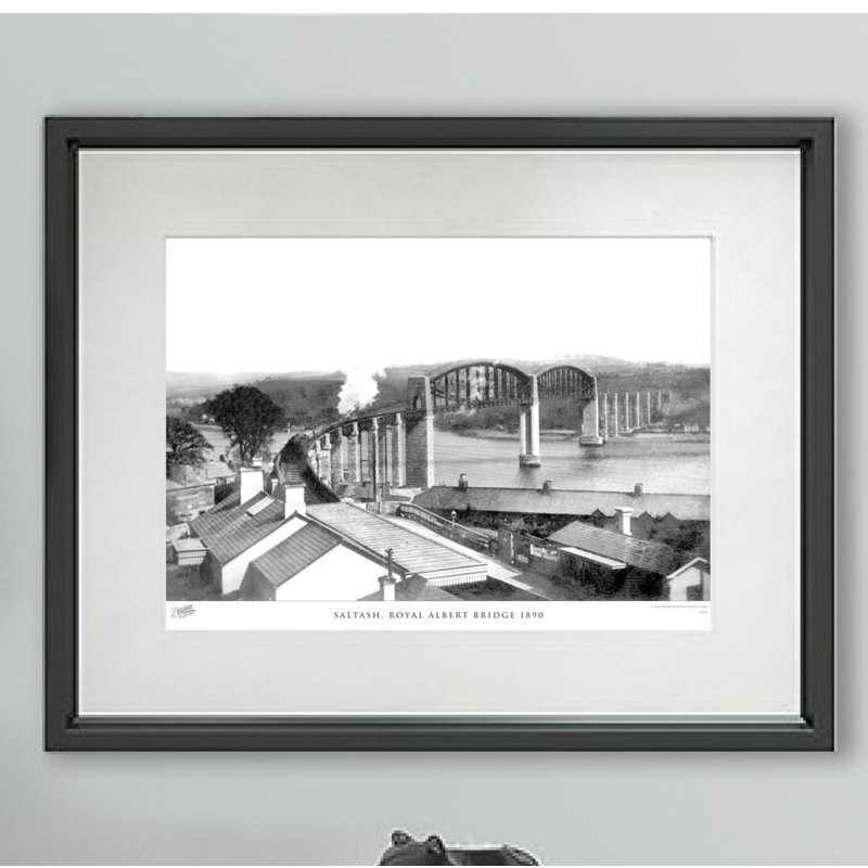 Saltash, Royal Albert Bridge 1890 by Francis Frith - Single Picture Frame Print, 45cm H x 60cm W x 2.3cm D