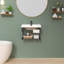 Lavabo de salle de bain mural en céramique 23,7 po x l 15,7 po à fixation murale avec porte-serviettes et trou de débordement