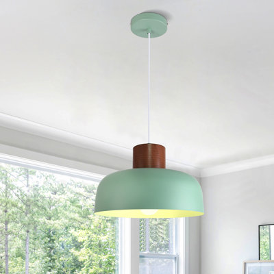 1-light Pedant Light Green Single Pedant Lighting For Kitchen Island Living Room Hallway