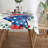 Star Floral Pattern Juneteenth 60" x 120" Rectangular Table Cover with Scalloped Edges