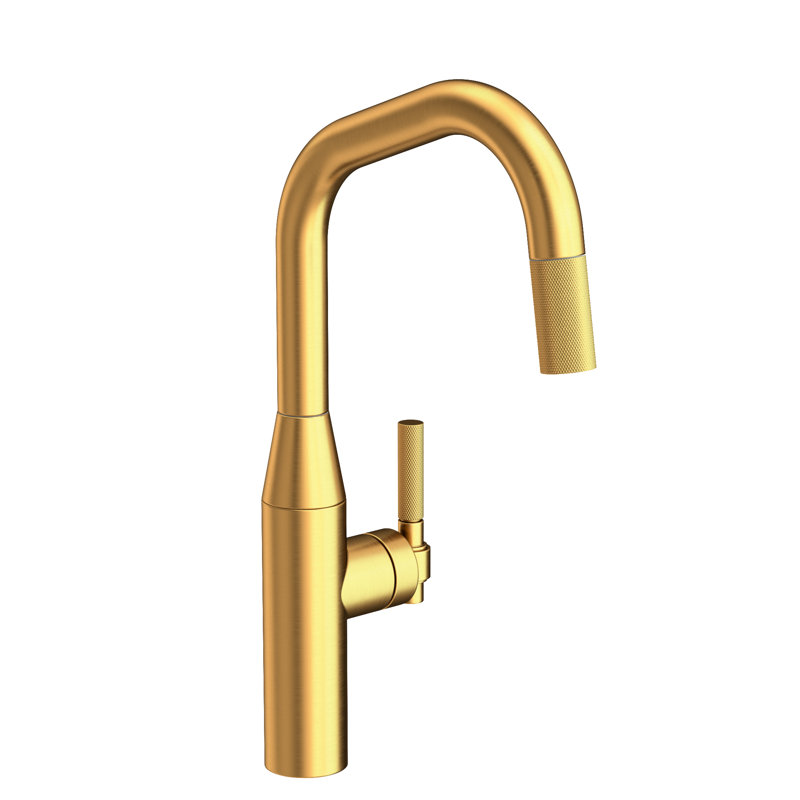 Muncy Single Handle Pull Down Kitchen Faucet, Satin Gold (PVD)