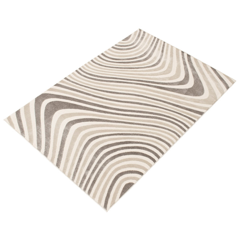 Ensemble de tapis gris / ivoire Cobb, Rectangle 6 pi 7 po x 9 pi 6 po