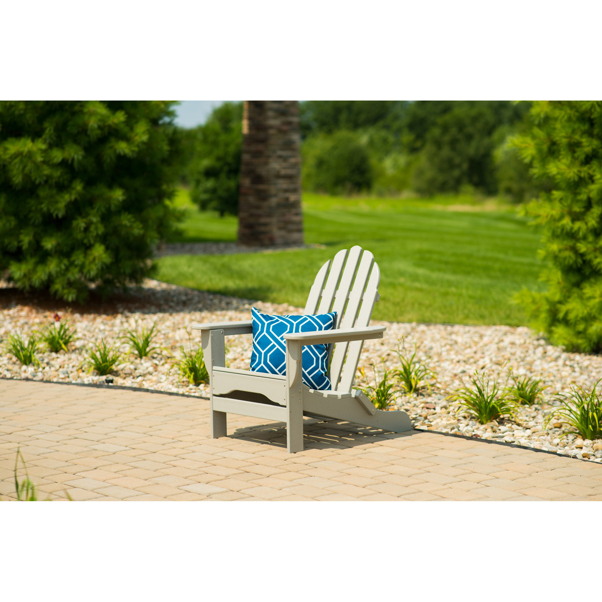 Leighton Outdoor Adirondack Chair, Light Gray