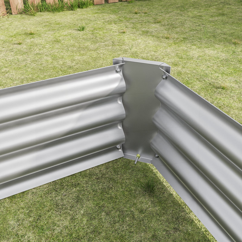 Lit de jardin surélevé en métal durable, 6 x 3 x 1 pi, idéal pour les plantes, les légumes et les fleurs avec une base ouverte pour le drainage