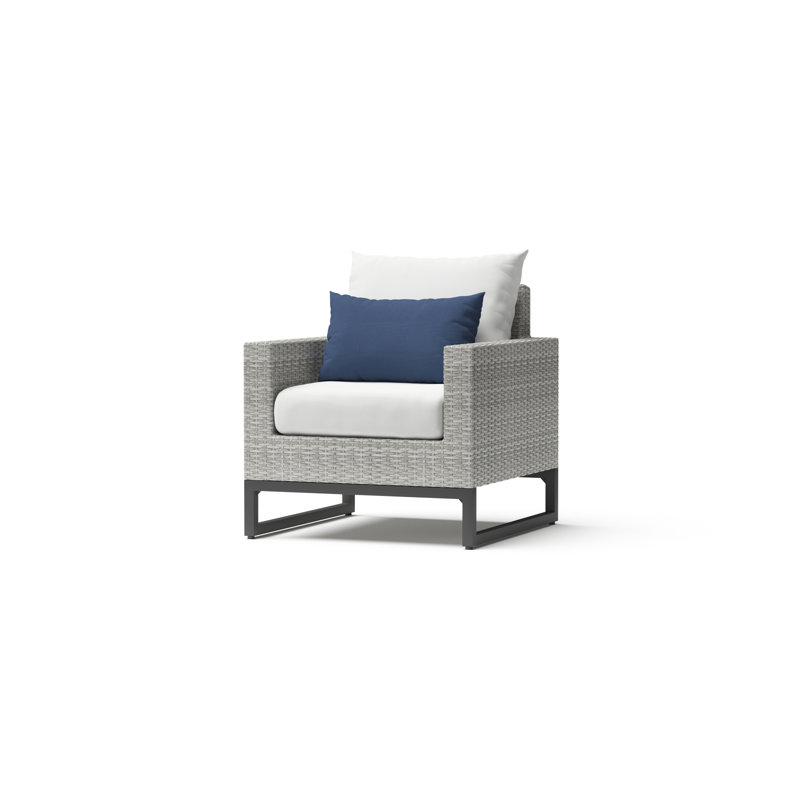 2Pc Sunbrella Outdoor Club Chairs - Grey, Gray, Beige