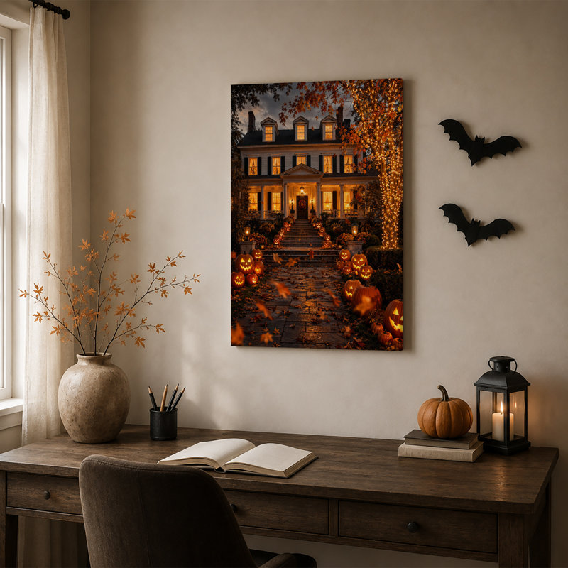 Art mural sur toile Grand Colonial Home, H 30 po x l 20 po