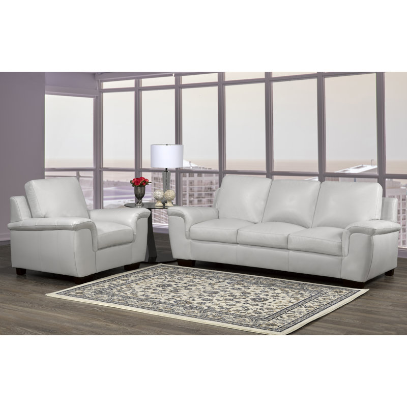Fauteuil Eirwyn, Cuir gris argenté