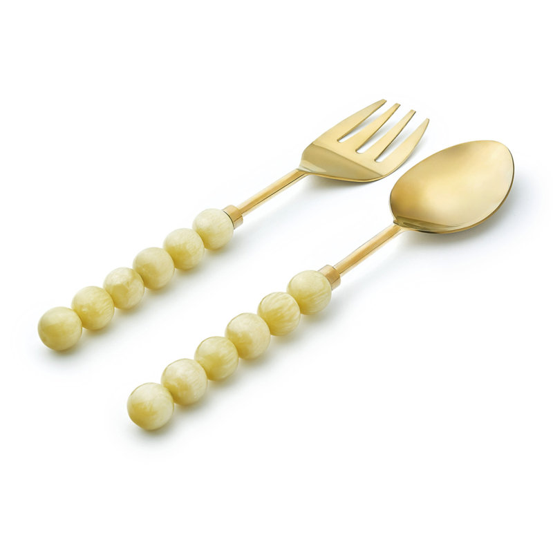 Rathlin Butter Salad Server Set, Yellow