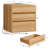 Nightstands(Set Of 2), With Charging Station, 3-Drawer Arched End Table For Small Space, For Bedroom, Living Room, Natural-2065056291