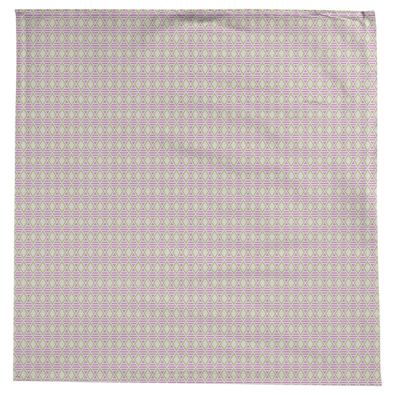 Nappe à carreaux géométriques Leffel, Rose et pastel