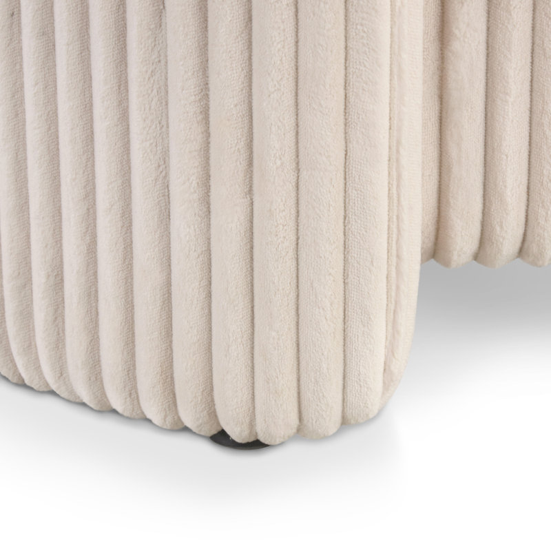 Repose-pieds avec rangement caché et plateau Bessler, Beige / rose