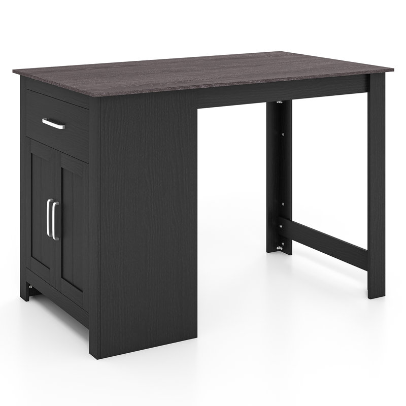Artemie Dining Table, Dark Grey, Black