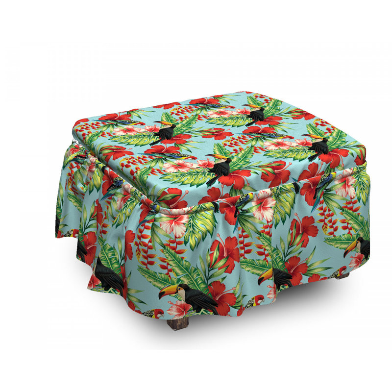 Hibiscus perroquet et toucan repose-pieds housse pour