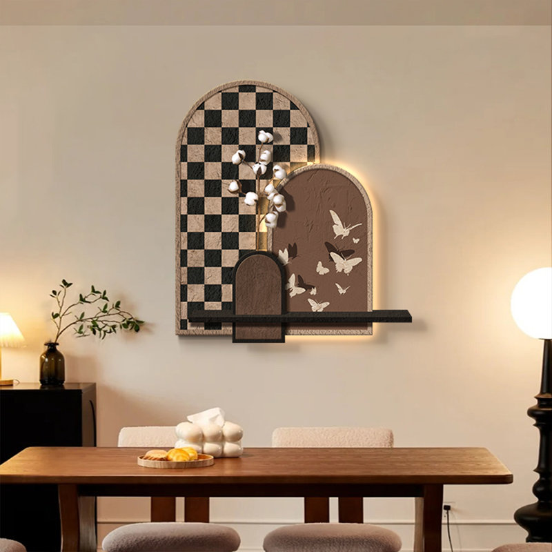 Image couleur de bois manufacturé, art mural en grès, H 27,56 po x l 25,59 po x P 11,81 po