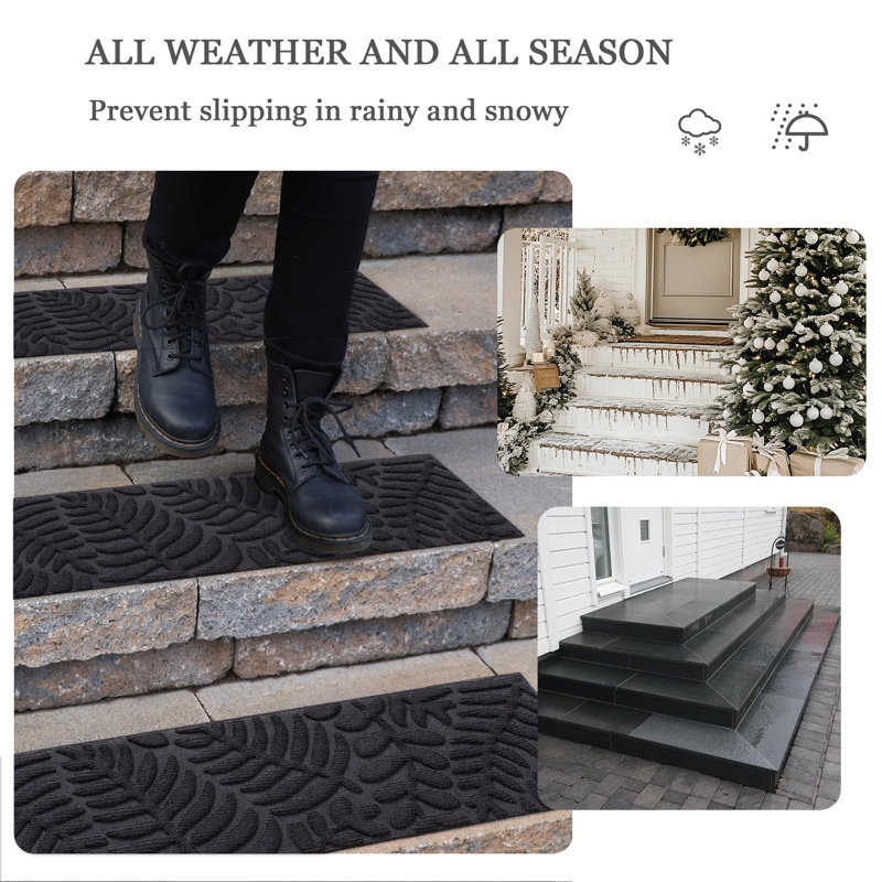 Non-Slip Stair Tread, Rectangle 22.9cm x 76.2cm, Dark Grey