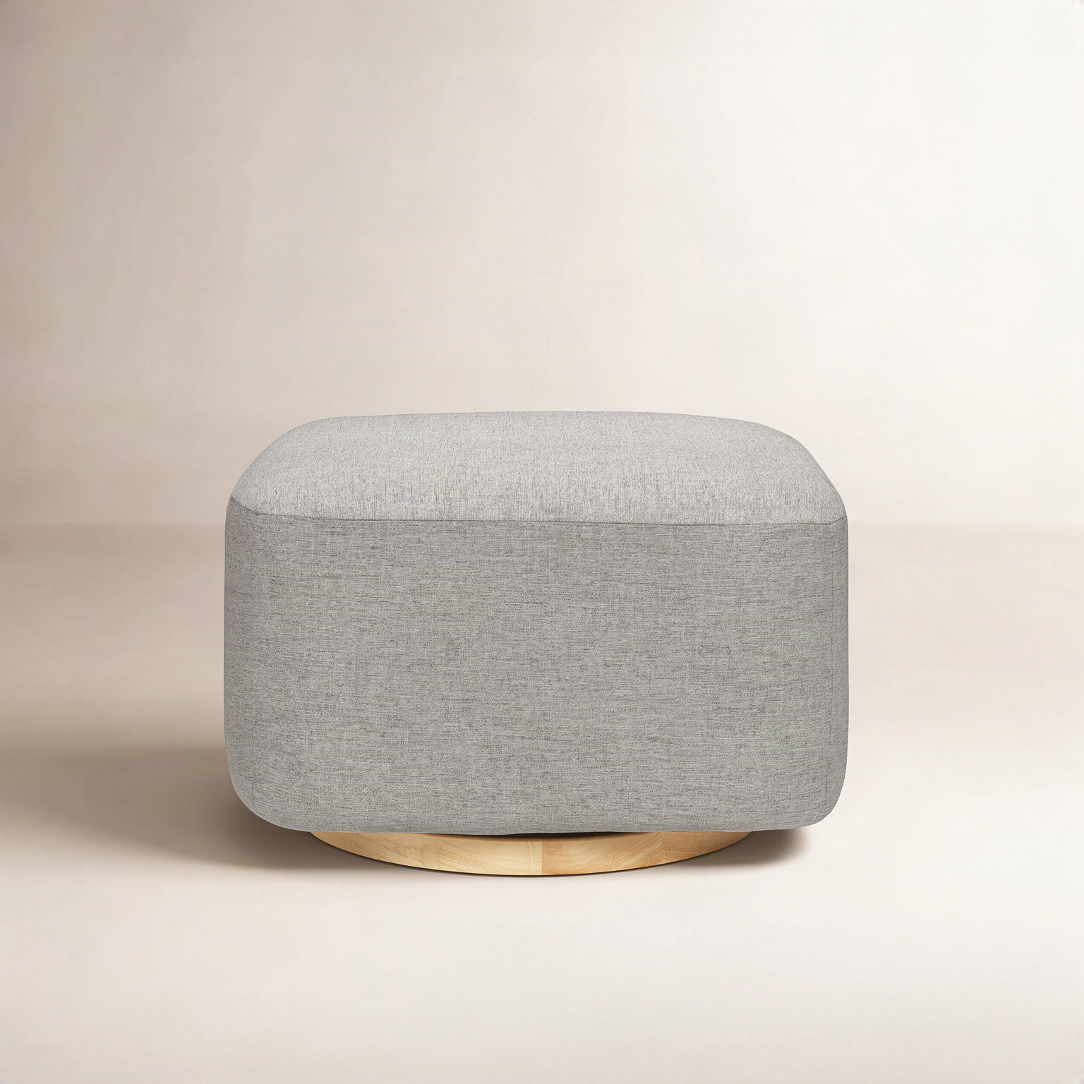 Kiwi 25" Ottoman, Gray Polyester Blend, Natural