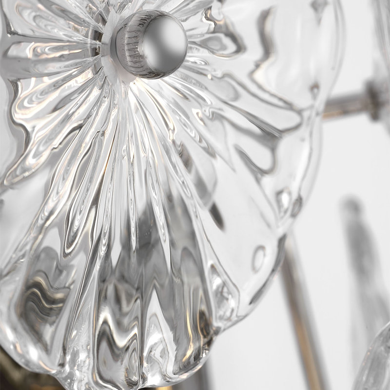 Julie Neill Gianna 21" Layered Sconce with Clear Glass, Clear, Burnished Silver Leaf