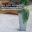 IDEALIST Ribbed Light Concrete Garden Tall Planter, Outdoor Plant Pot with Tapered Shape-900550928-900550931
