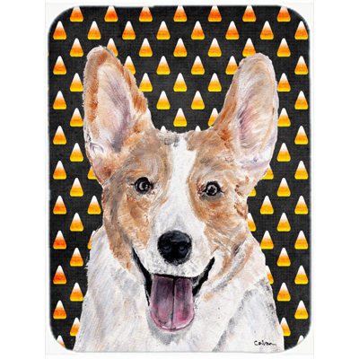 Planche à découper en verre caroline trésors cardigan corgi Halloween Candy Corn