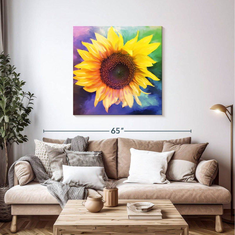 Éclat de couleur tournesol, H 39 po x l 39 po