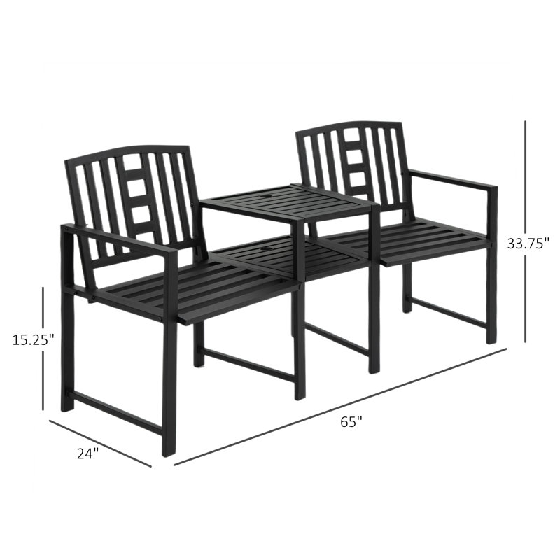 Banc en acier tête-à-tête