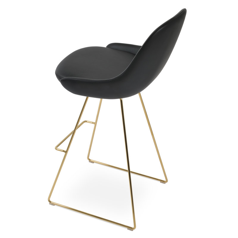 Tabouret de bar et de bar Gazel, Gris clair, Os, Tabouret de bar (siège d'une hauteur de 29,5 po)