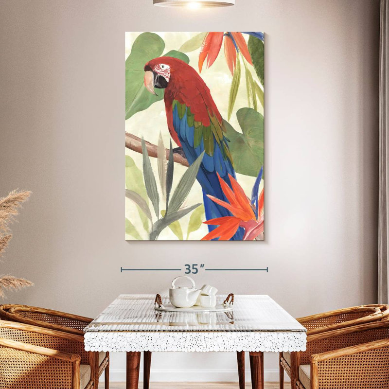 Brampt Tropical Parrot Composition III, 51" H x 34" W