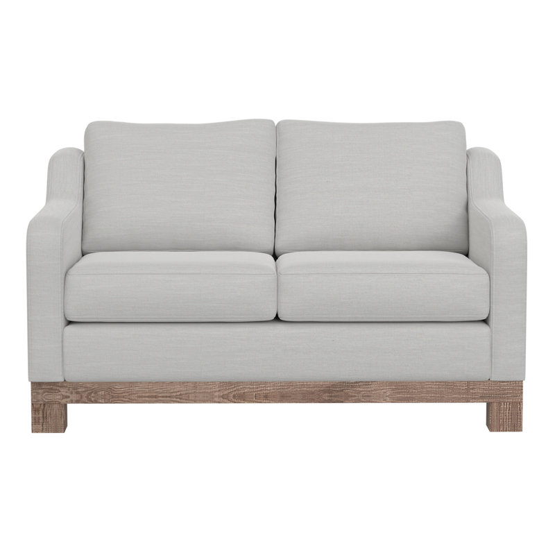 Structure et base en bois Deotis, canapé, Polyester blanc, 90.5''