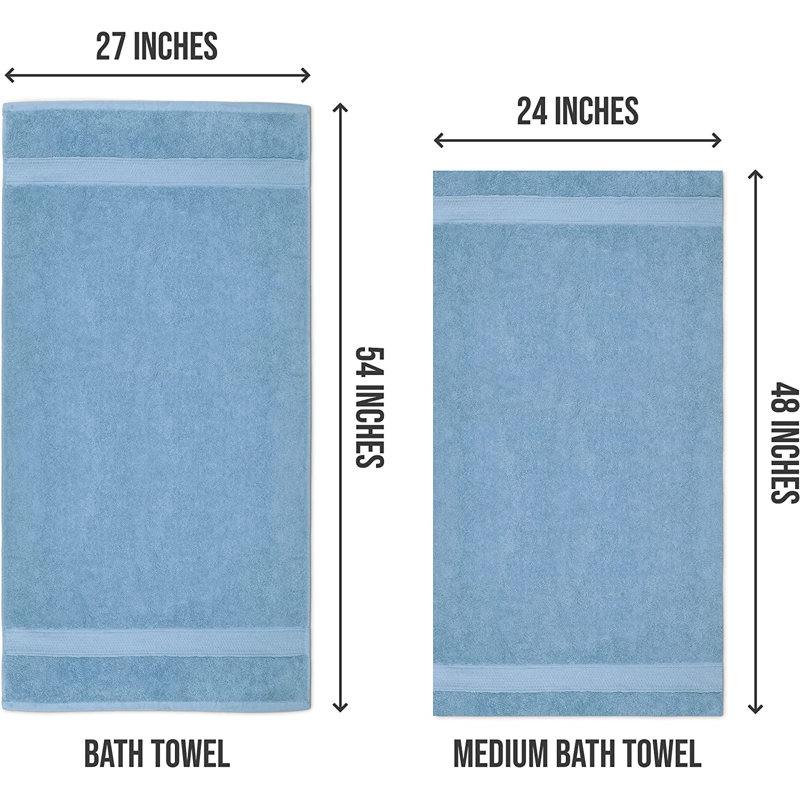 Dyshaun Cotton Blend Bath Towel, Sky Blue