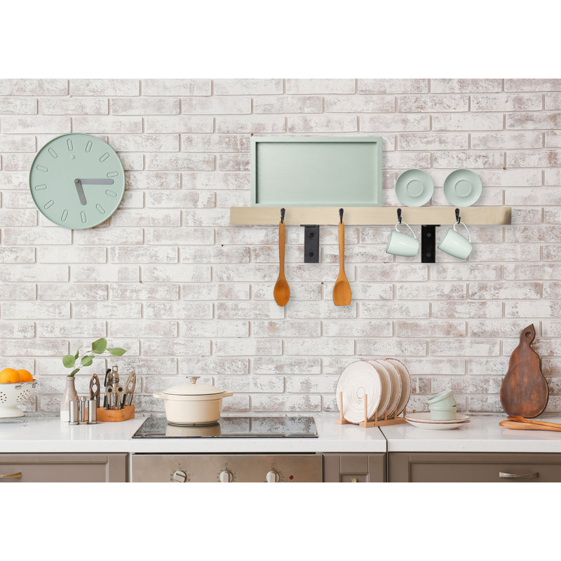 Rayne Plate Display Shelves With Hooks, 30/3/2, Raw