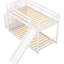 Lit simple superposé au-dessus d'un lit blanc avec glissière convertible et escalier - peu encombrant et fabriqué en bois-1751940055