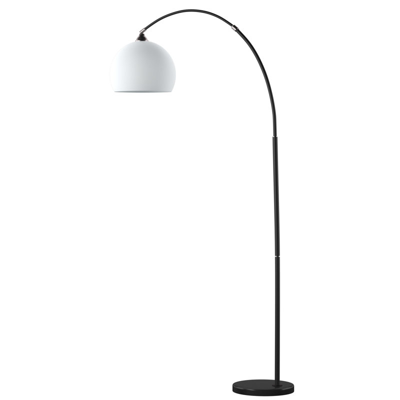 Lampe sur pied arquée 76 po Nasaiah, Noir satiné