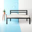 Christiano Minimalist Metal Bed with Slatted Headboard-20407040