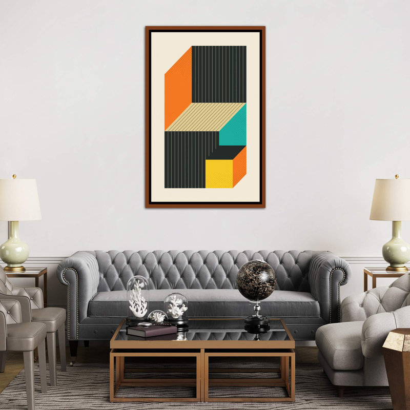 « cubes vi » par jazzberry blue-impression sur image, H 48 po x l 32 po x P 1,5 po, Toile avec cadre en bois classique