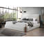 Lit EK Sandro White Boucle & Noyer