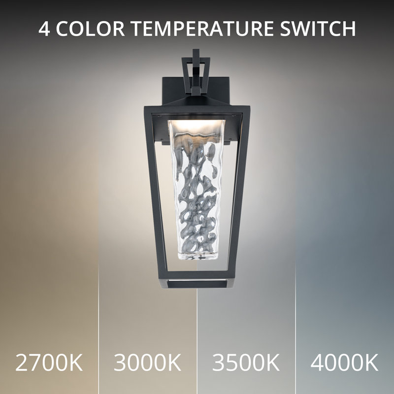 Manchester Dimmable LED Outdoor Wall Light With Color Temperature Switch, Weather Resistant Powder Coated Finish 