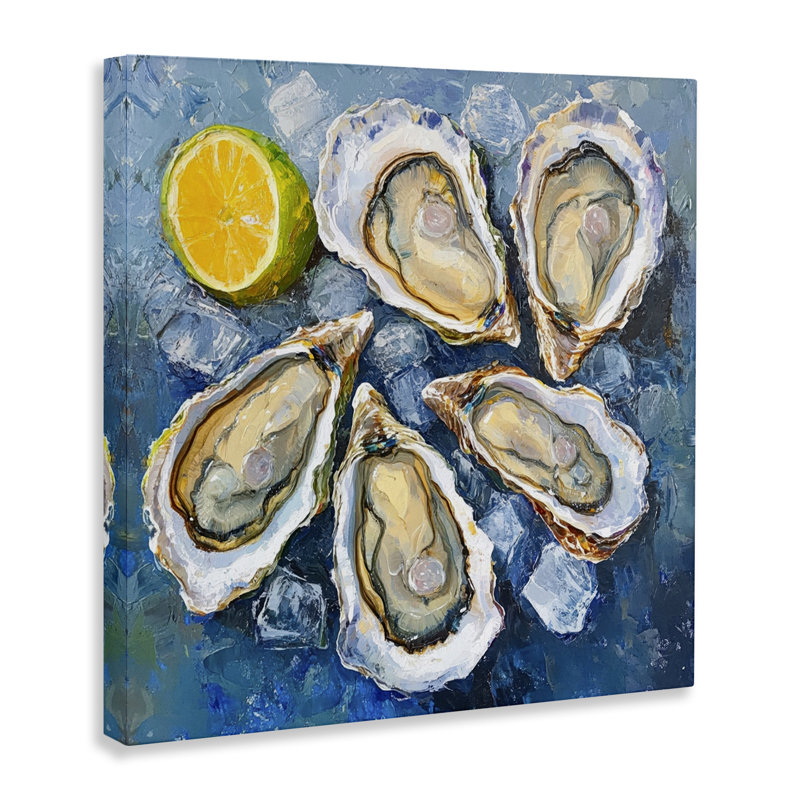  «Lemon & Oysters», art mural sur toile par LSR Design Studio, H 36 po x l 36 po