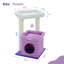 Cat Tree Flower Cat Tower for Indoor Cats with Private Cozy Cat Condo, Natural Sisal Scratching Posts and Plush Pom-pom for Small Cats, Purple