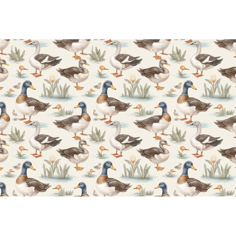 Duck Animal Brown Polyester Duvet Cover, Queen Duvet Cover