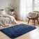 Tapis moderne à poils longs bleu marine - moelleux et durable