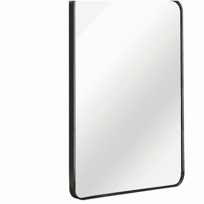 24x36 Inch Black Metal Framed Rectangular Bathrrom Mirror for Wall