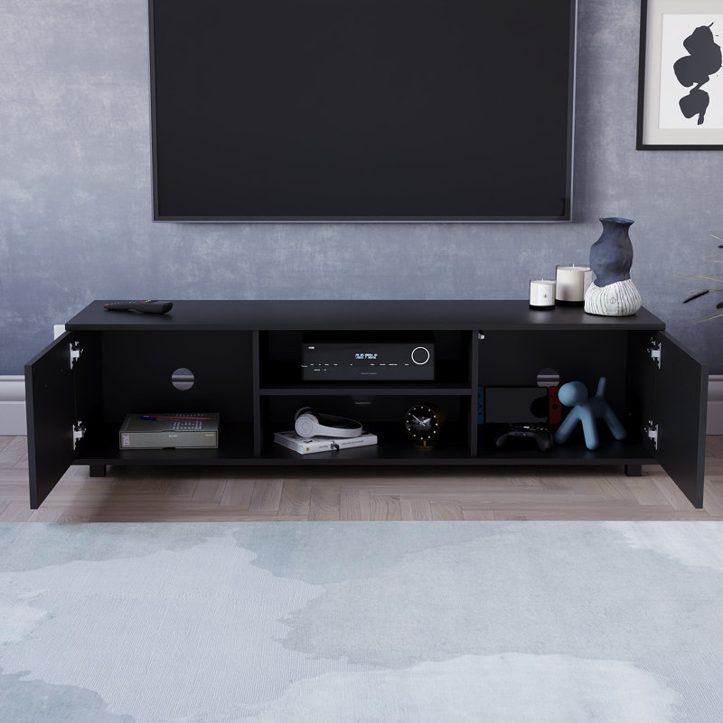 Muskoka TV Stand for TVs, Black, 38 cm H x 120 cm W x 40 cm D