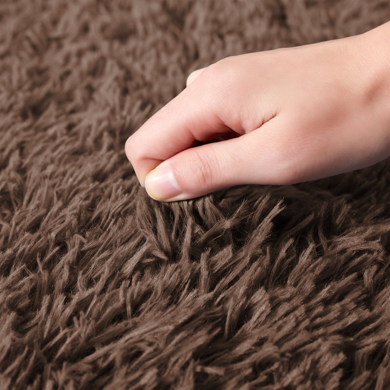 Round Solid Colour Shag 120cm X 120cm Area Rug