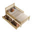 Twin Size Wood Platform Bed with Guardrails on Both Sides and Two Storage Drawers ,Natural