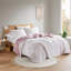 Ensemble de couette 3 pièces en fausse fourrure rose/blanc à poils longs, format King/Cal King-136110684-136110686