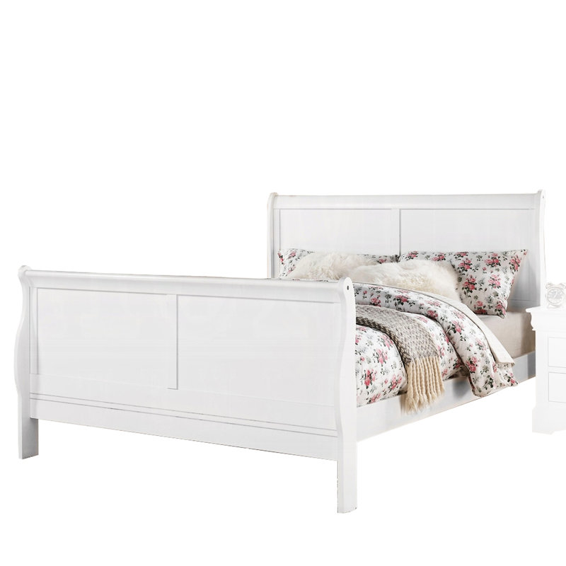 White Queen Bed With A Timeless Design And Materials Solid Construction Extra Space