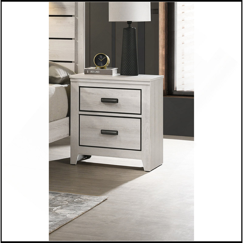 Table de chevet 2 tiroirs Contemporary, Beige