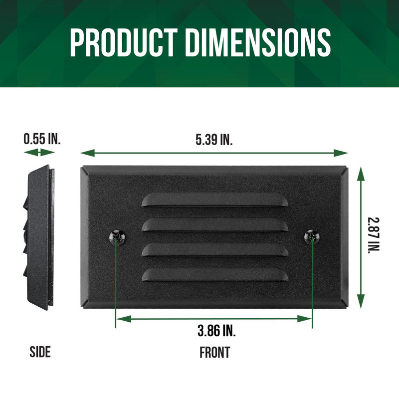 Black Low Voltage Integrated LED Metal Step Light Pack